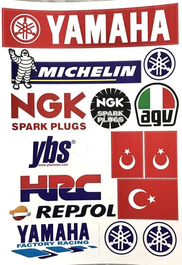 Yamaha Motosiklet Sticker - A4 Kağıt