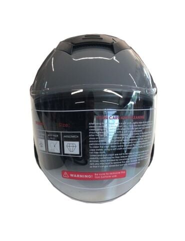 Yarım Açık Güneş Vizörlü Kask-Parlak Gri-S Beden
