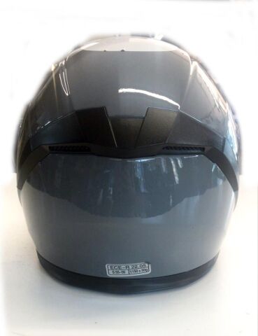 Yarım Açık Güneş Vizörlü Kask-Parlak Gri-S Beden