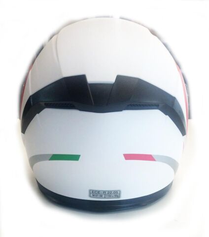 Yarım Açık Güneş Vizörlü Kask-Beyaz Desenli-M Beden