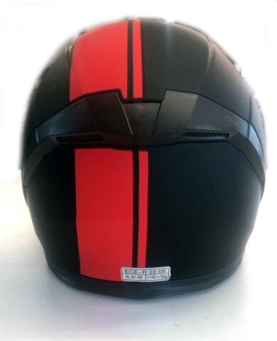 Yarım Açık Güneş Vizörlü Kask-Siyah Kırmızı Desenli-XL Beden