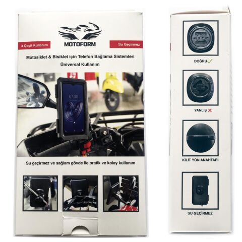 Motosiklet Telefon Tutucu Üç Fonksiyonlu